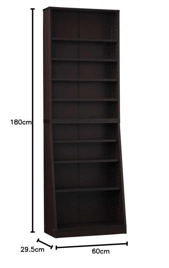 Amazon.co.jp: クロシオ SOHO書棚 W60 ブラウン 幅60cm高さ180cm 本棚